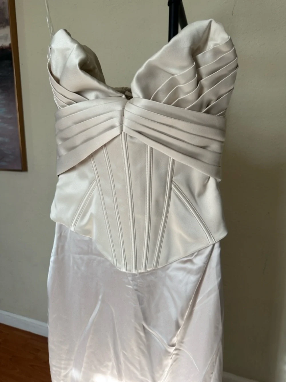 House of CB Eve‎ XS A-C Ivory Satin Corset Maxi Dress - Limited Edition - Picture 11 of 12